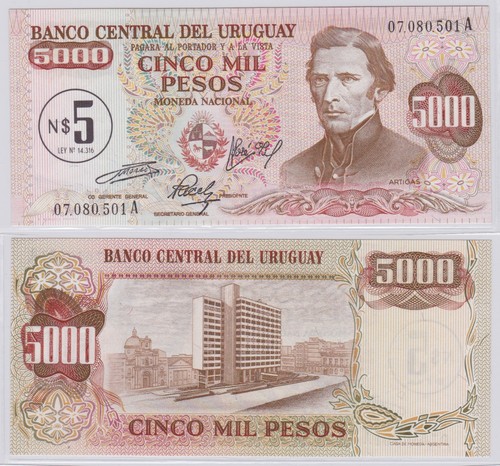 Banconota peso nuovo - su, 5000