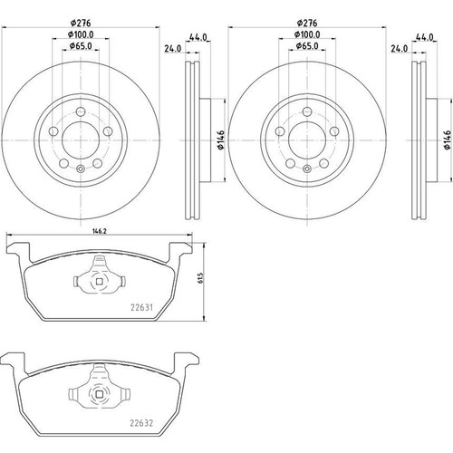 Hella set freni 276mm - hella,