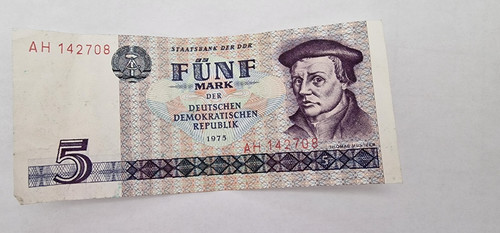 Ddr marchi 1975 banconota - 5,